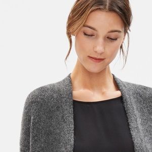 Eileen Fisher Friendly, Chenille, Silvery, One-button, Cardigan Sweater, Sze. M